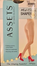 NEW! Spanx Assets High Waist Mid Thigh Shaper Size 4 Black Legband Free