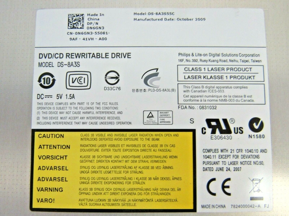 Dell N6GN3 PowerEdge R610 R710 Internal SATA DVD±RW DL Drive 14-3 - Image 2 of 4