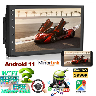 7Inch HD Android 11 Double 2Din Car Radio Stereo GPS Navigation FM BT Wifi OBD2