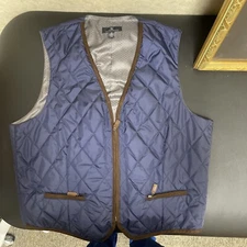 Hart Schaffer Marx Navy quilted Vest 