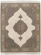 RRA 8x10 IndoTabriz Open field Design Ivory Rug 14906