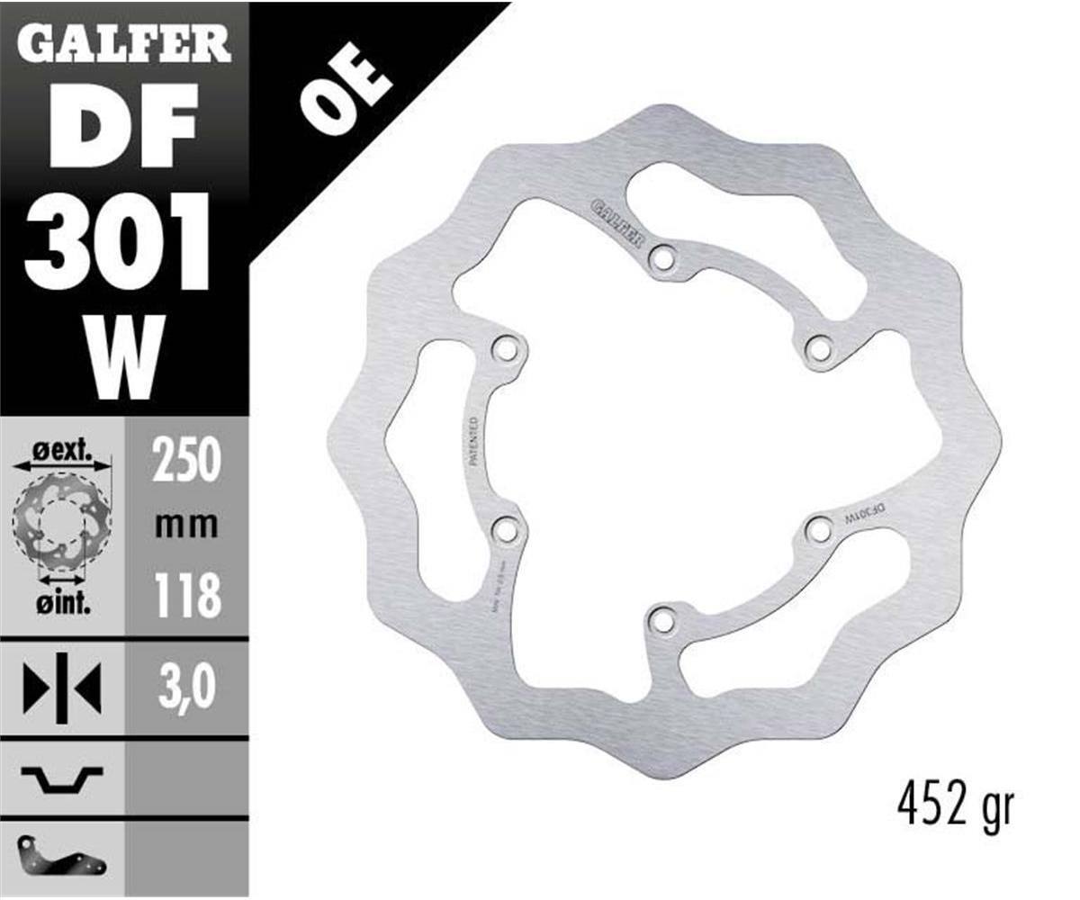 Galfer Front Brake Disc WAVE FIXED 250x3mm YAMAHA WR 450 F 2012 > 2015