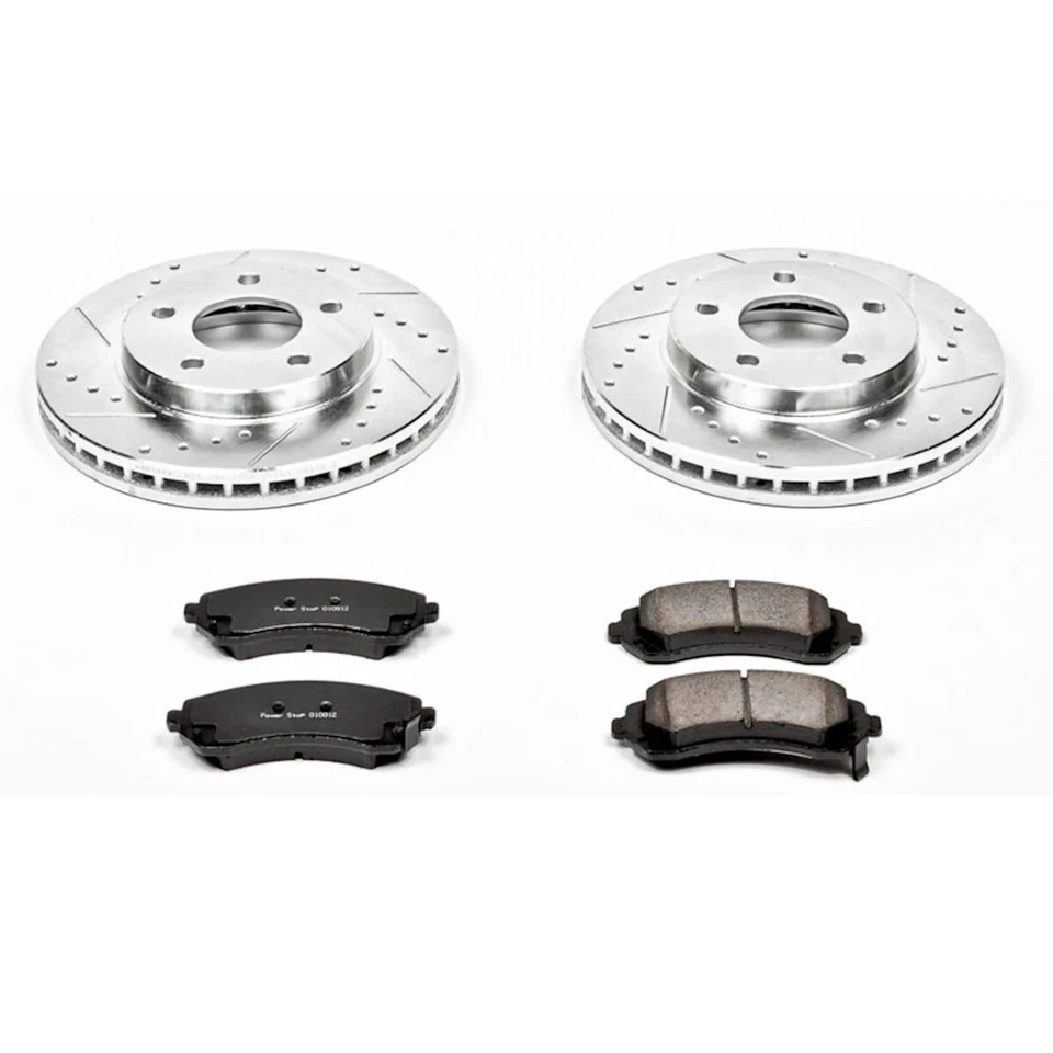 K5233 Powerstop Juego de 2 ruedas discos de freno y kits de pastillas delanteras para Buick Rendezvous Foto 3 de 3
