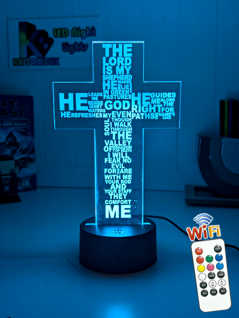 Crucifix Holy Religious Cross 3D LED Battery USB Night Light