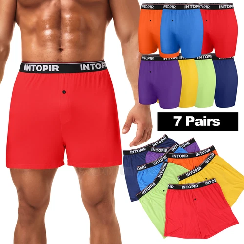 Men's ComfortSoft Underwear Boxers, Soft Knit Moisture-Wicking Jersey Boxers x7 - Picture 1 of 12
