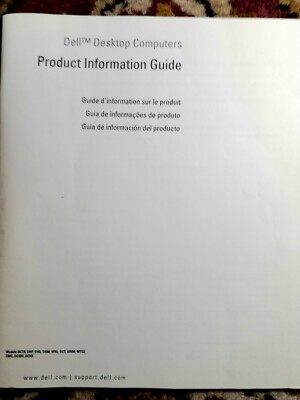 Product Information Guide Dell Desktop Computers Manual Ships N 24h ...