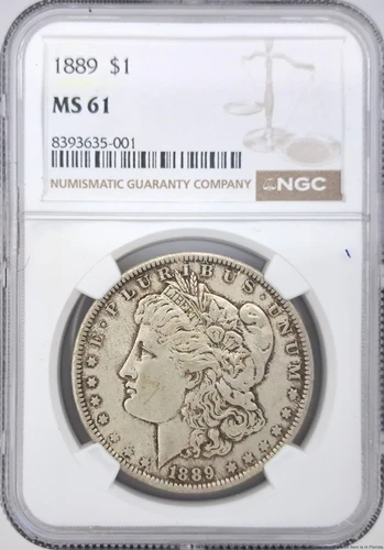 1889 NGC $1 Morgan Silver Dollar MS 61 United States American US Coin