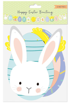 Frohe Ostern Wimpelkette 2m Banner Hängegirlande Eiersuche Zimmer Garten Deko