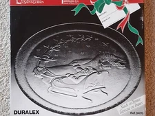 Duralex Les Verreries De Saint•Gobain 13" Christmas  Glass Platter NEW In Box 