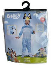 Bluey Child Large 4-6 Costume Blue Dog Boy Girl Kid 3pc Jumpsuit NIP