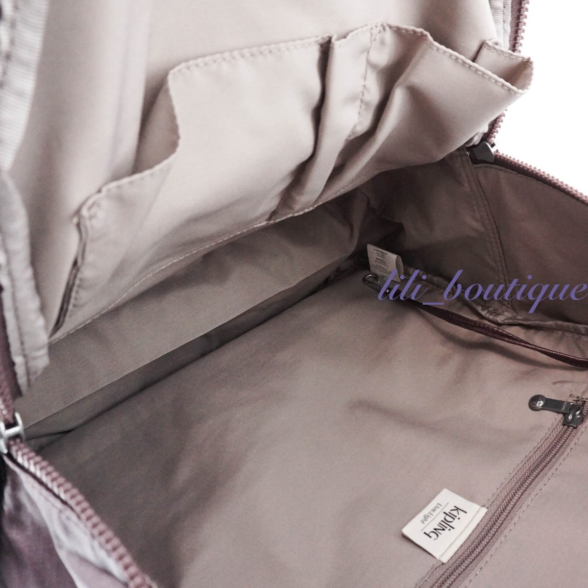 NEW Kipling Bouree Backpack School Bag Nylon Silver Beige Metallic BP4194 $114 NWT Kipling BP4194 Bouree Backpack School Bag Nylon Popping  main image 3