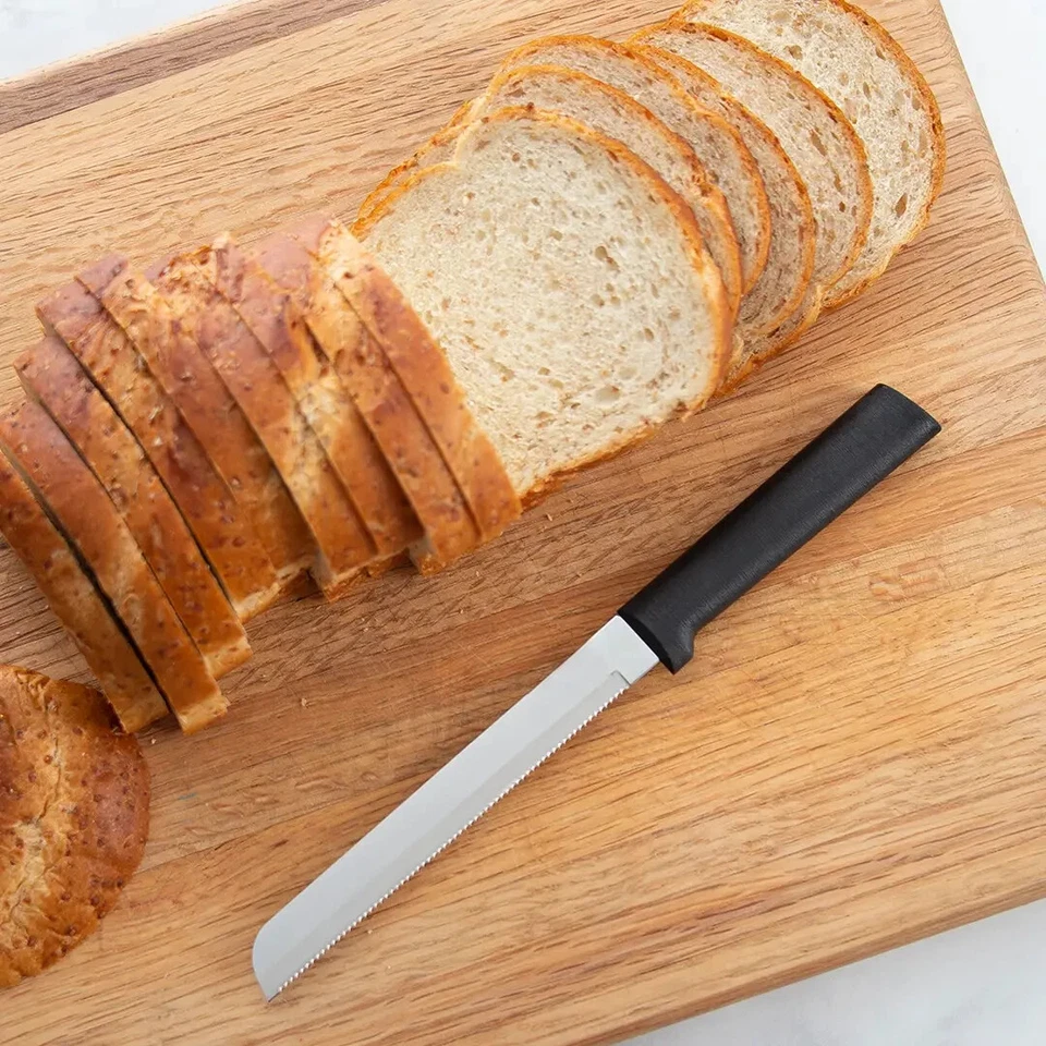CUBIERTOS RADA W236 EL CUCHILLO DE PAN 6" MANGO NEGRO DENTADO HECHO EN EE. UU. Foto 2 de 3