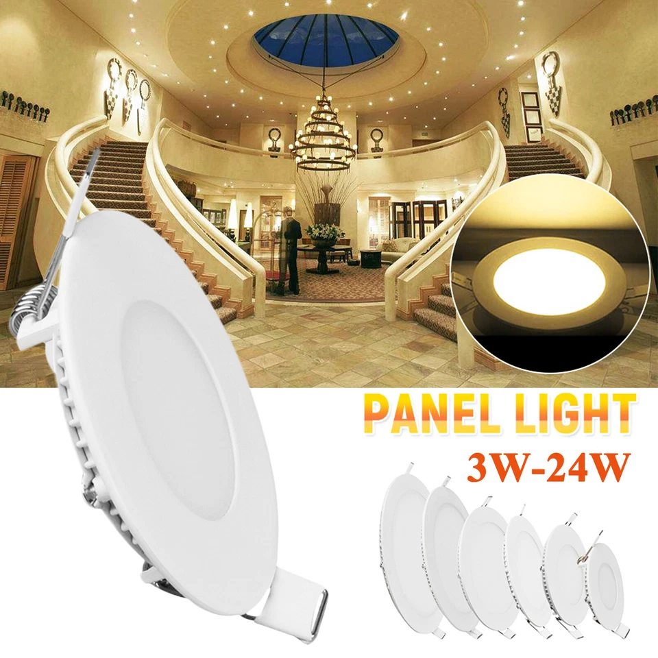 LED Panel Ultraslim Einbaustrahler Einbauleuchte Deckenleuchte spot Rund/Quadrat - Bild 3 von 4