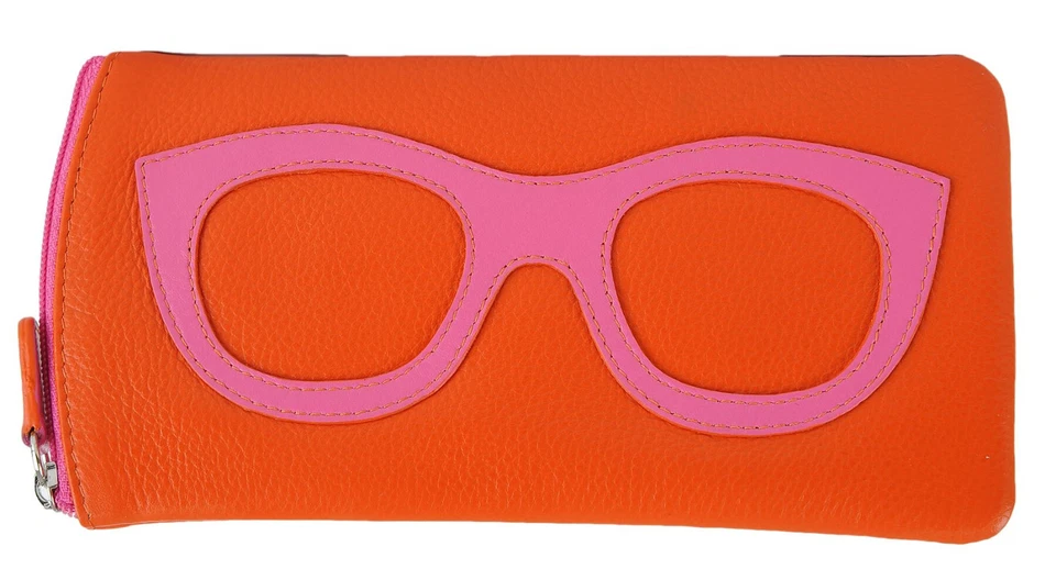 Gafas de sol ILI de cuero real suave con cremallera estuche para gafas bolsa 6462 Foto 4 de 4