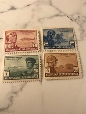 STAMP 1943 WWII GERMANY CROATIA MNH LOT OF 4