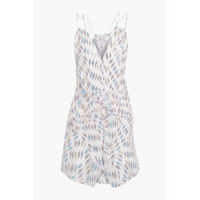 IRO Cherrie Metallic Mini Party Dress White Multicolor, Size 38 (US 6)