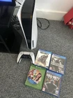 Sony PlayStation 5 825 GB White Disc Console With Controller Cables & 4 Games