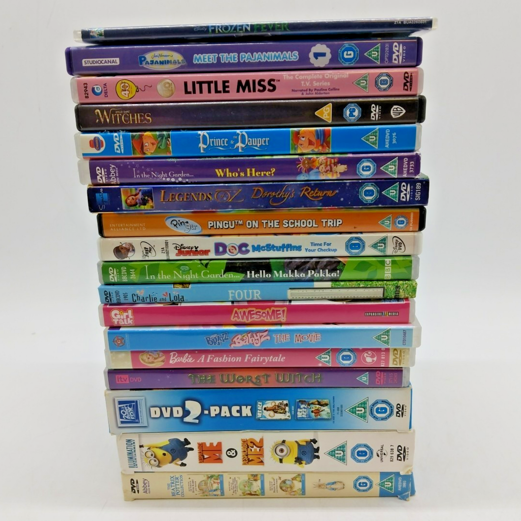 DVD Bundle Children's/Girl's Animation Little Miss, Frozen, Ice Age, Bratz +More