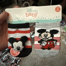 Disney Baby Socks for 0-6 Months Mickey Mouse 2 Pairs NWT