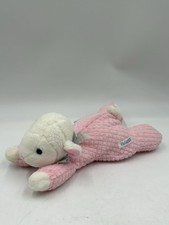 Vintage 11" Eden Pink Lamb Sheep Laying Down Waffle Thermal Terry Plush Stuffed