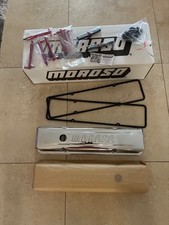 Moroso Tall Sbc Chrome Valve Covers Red Anodized T-handles Black Hold Downs Moroso Tall Sbc Chrome Valve Covers Red Anodized T-handles Black Hold Downs