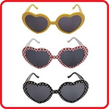RETRO POLKA DOT DOTS LOVE HEART SHAPE GLASSES SUNGLASSES-COSTUME-PARTY-DRESS UP
