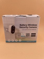 Battery Wireless Security Camera w/Smart AI Event Detection Black New in Box