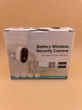 Battery Wireless Security Camera w/Smart AI Event Detection Black New in Box