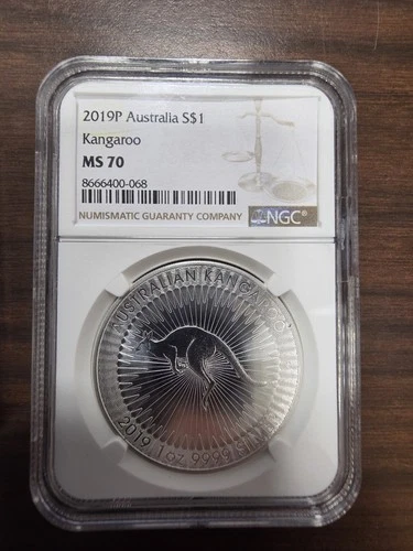 2019 P NGC MS70 Australia Kangaroo 1oz .9999 Silver $1 Coin First Releases