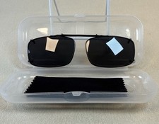 Polarized Clip-on Black Sunglasses 54 Gray Lenses