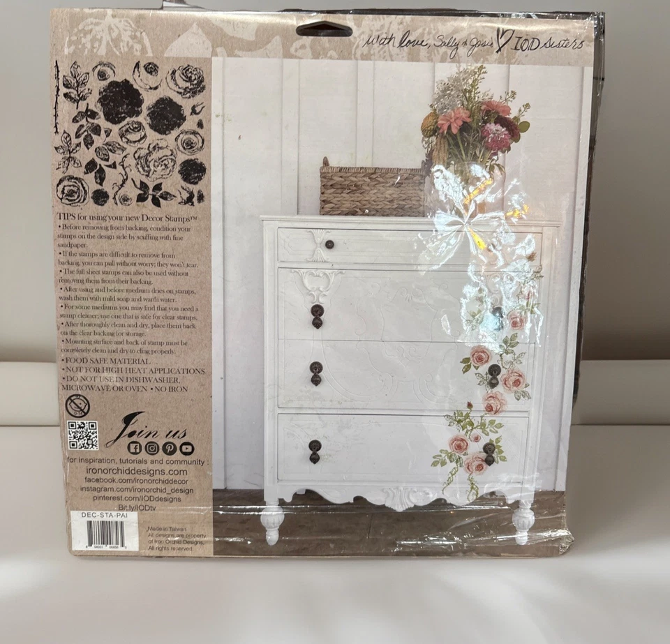 Sello decorativo IOD "Rosas pintorescas" 2018 retirado y raro coleccionistas artesanía hágalo usted mismo H2F Foto 4 de 4