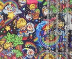 Custom 100% Cotton Woven Fabric Rainbow Brite Navy By The 1/4 Yard 9x56