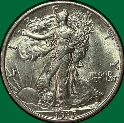 1935 Walking Liberty Half Dollar Choice Almost Uncirculated AU+ Coin #36682