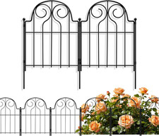 Decorative Garden Fence 17In X10Ft, 10 Panels Rustproof Metal No Dig Fence Anima