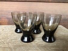 Set of 4 MCM Smoky Cordial Glasses 