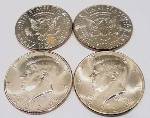 Nice 2020 p, d, Choice Uncirculated  Kennedy Half Dollars From U.S Mint Rolls