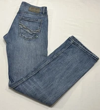 BKE Jeans Men 29x32 Blue Aiden Buckle Bootleg Stretch Denim