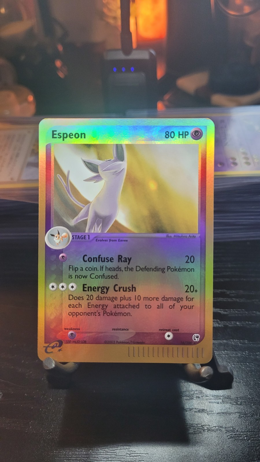 Espeon – Sandstorm #16/100 – Reverse Holo – NM – English – 2004