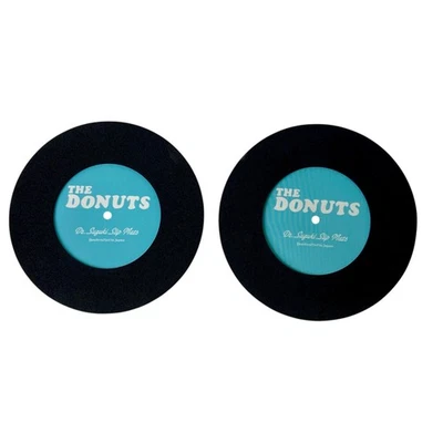 DR SUZUKI JAPAN New Dr Suzuki The Donuts 7" Scratch Slipmats Scratching in Black and blue, pair