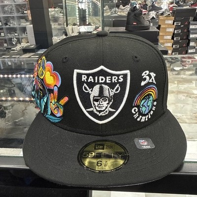New Era 59FIFTY Las Vegas Oakland Raiders Groovy Fitted Hat Cap 6 7/8 New