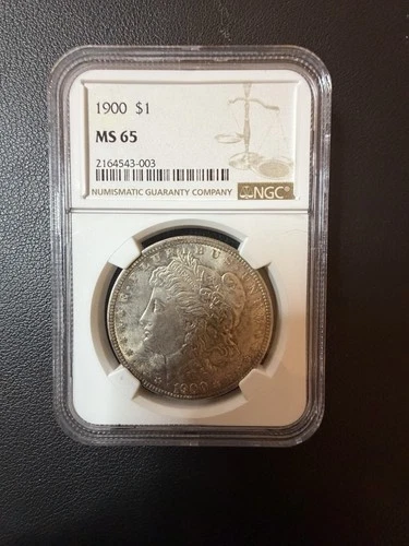 1900 MS65 MORGAN SILVER DOLLAR NGC GRADED BEAUTIFUL TONING