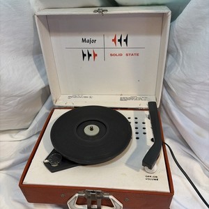 Vintage Potable Record player Major   Solid State Untested