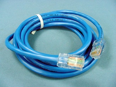 Leviton 52455-7BL Blue Cat5 7ft Ethernet Cable LAN Data Patch Cord Network 8P8C