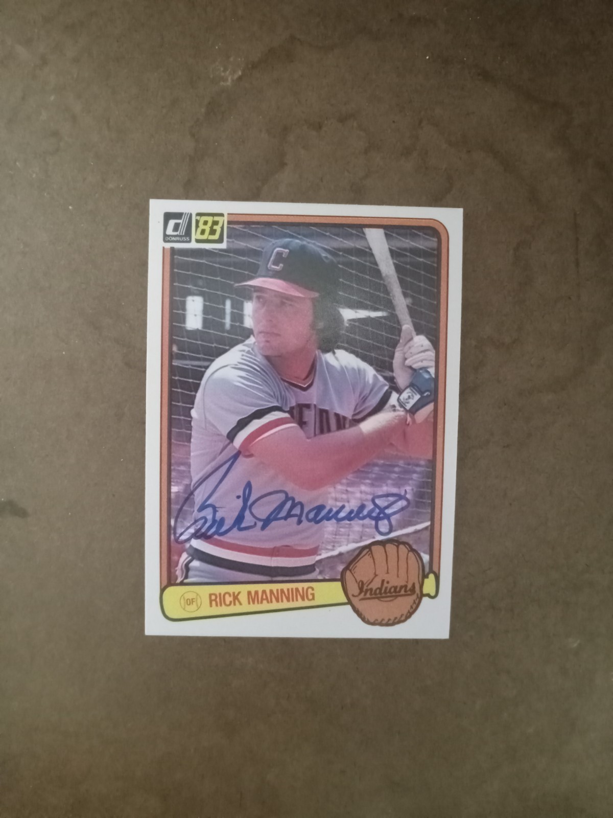 1983 Donruss #198 Rick Manning In Person Signed Auto Autograph Au Indians