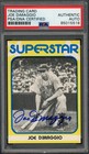 Joe DiMaggio Yankees HOF 1980 Superstar Autograph Card #38 PSA DNA Auto Signed