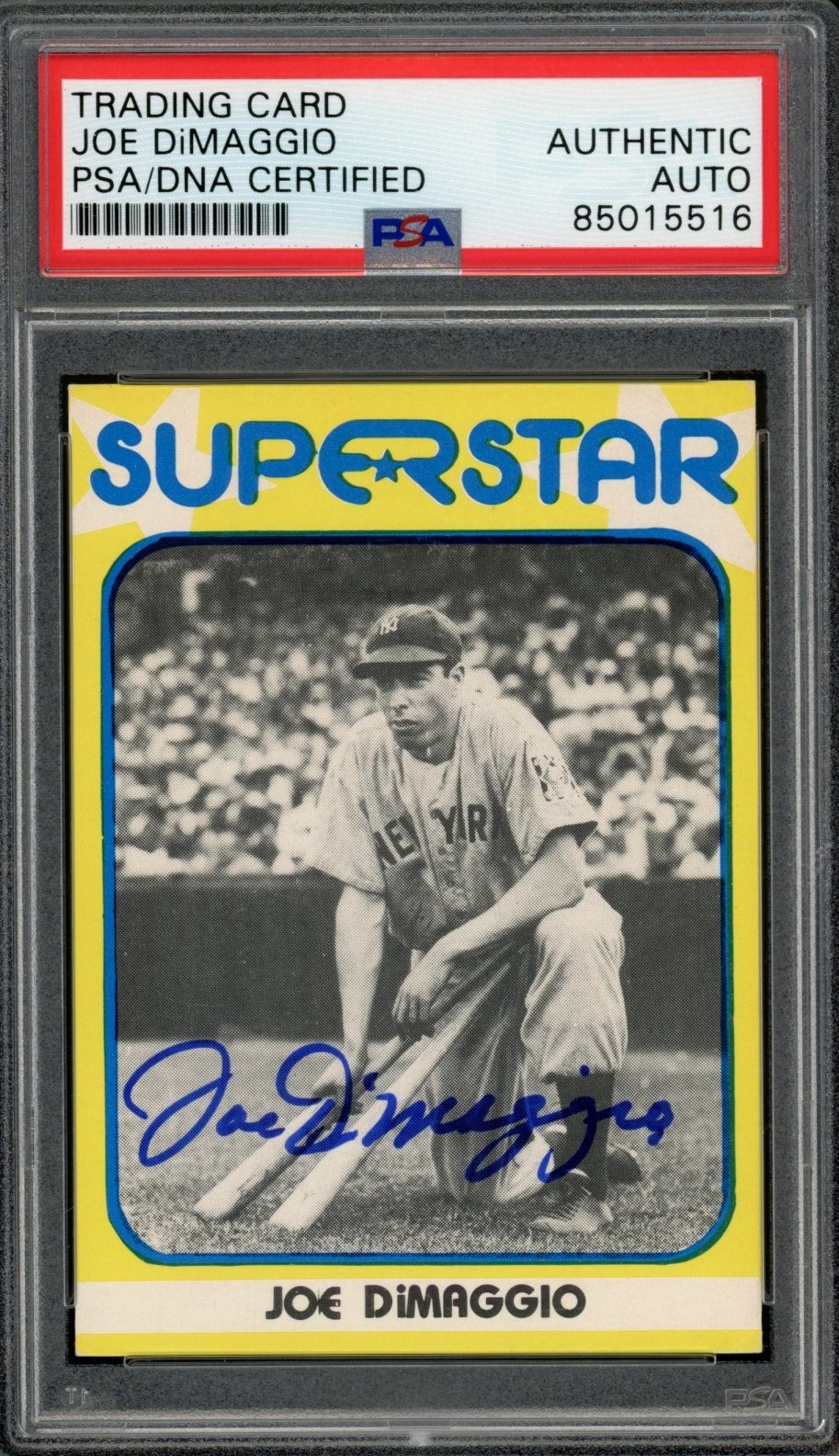 Joe DiMaggio Yankees HOF 1980 Superstar Autograph Card #38 PSA DNA Auto Signed