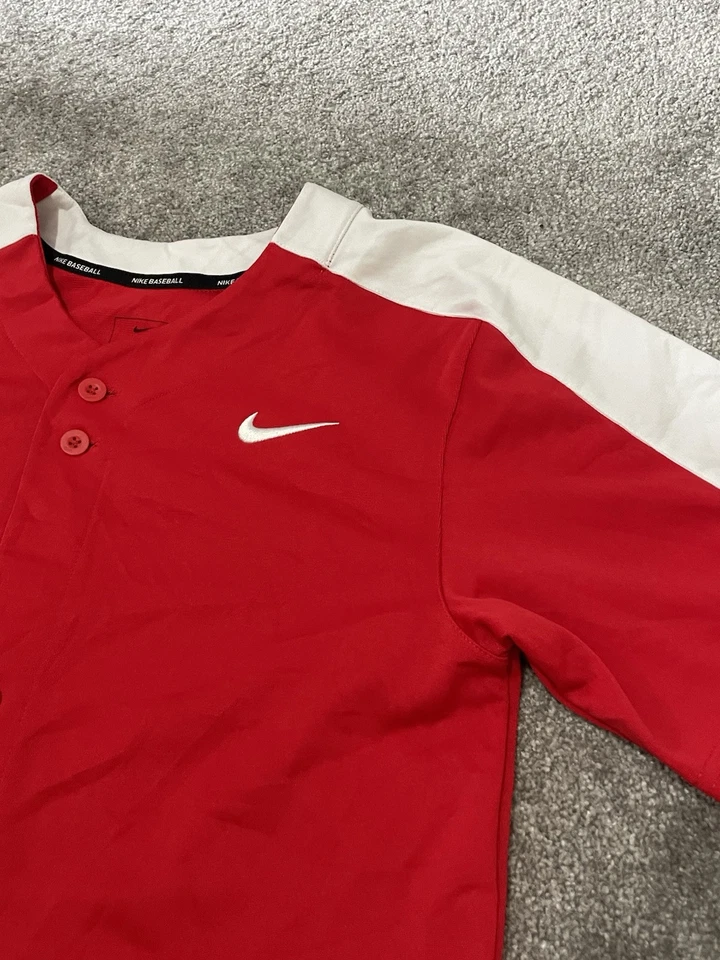 nike baseball jersey Red White Native American Size Small - Image 4 of 4