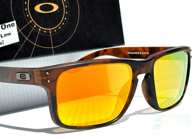 NEW Oakley HOLBROOK Matte Tortoise POLARIZED Galaxy Orange Lens