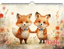 2026 Wall Calendar ~ Fox Companions: Enchanting Pairs of Foxes in Cozy Autumn