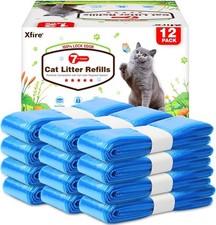 12 Pack Cat Litter Refill Bags, 100 Odor Lock 1 Count Pack of 12 , Blue